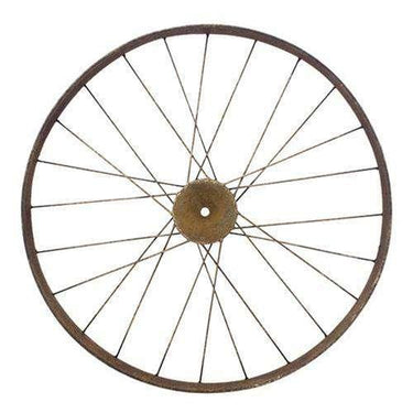 Large Antiqued Bike Wheel - The Fox Decor